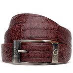 Crocodile Leather Belt // Wine (36)