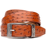 Ostrich Leather Belt // Cognac (44)