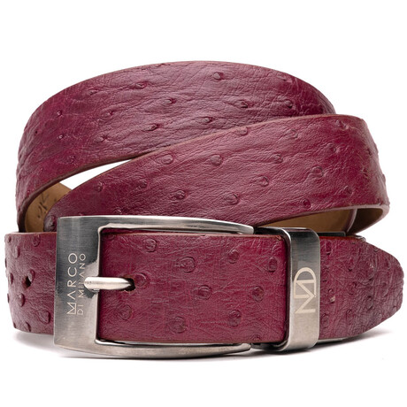 Ostrich Leather Belt // Wine (36)