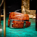 Alligator Leather Belt // Antique Honey (40)