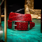 Alligator Leather Belt // Antique Red (44)