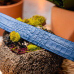 Crocodile Leather Belt // Blue (40)