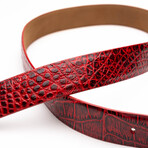 Alligator Leather Belt // Antique Red (44)