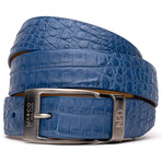 Crocodile Leather Belt // Blue (36)