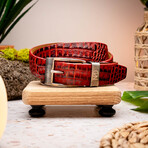 Alligator Leather Belt // Antique Red (44)