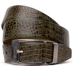 Crocodile Leather Belt // Green (36)