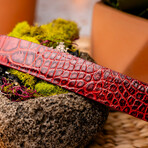 Alligator Leather Belt // Antique Red (40)