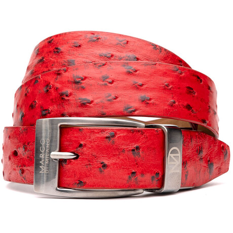 Ostrich Leather Belt // Red (36)