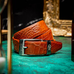 Alligator Leather Belt // Cognac (36)