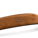 Ostrich Suede Leather Belt // Navy Brown (40)