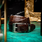 Alligator Leather Belt // Brown (36)