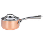 BergHOFF Vintage Tri-Ply Copper 5.5" Saucepan 1qt. with Lid // Polished