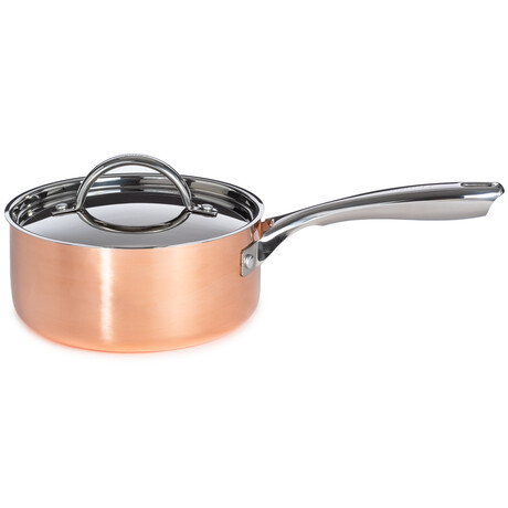 BergHOFF Vintage Tri-Ply Copper 7" Saucepan 2qt. with Lid // Polished