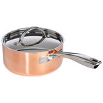 BergHOFF Vintage Tri-Ply Copper 7" Saucepan 2qt. with Lid // Polished