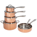 BergHOFF Vintage 10pc Tri-Ply Copper Cookware Set with Lids // Polished