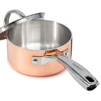 BergHOFF Vintage Tri-Ply Copper 5.5" Saucepan 1qt. with Lid // Polished