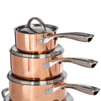 BergHOFF Vintage 10pc Tri-Ply Copper Cookware Set with Lids // Polished