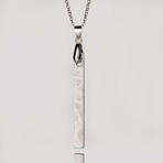 Genuine Muonionalusta Meteorite Ingot Pendant with 18" Sterling Silver Necklace