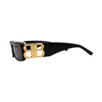 Balenciaga // Unisex // BB0096S 001 Square Sunglasses // Black Gold + Gray