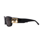 Balenciaga // Unisex // BB0310SK 001 Square Sunglasses // Black Gold + Gray