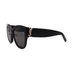 Saint Laurent // Unisex  // SLM95/F 001 Square Sunglasses // Black Silver + Gray