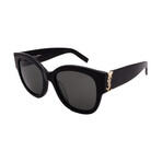 Saint Laurent // Unisex  // SLM95/F 001 Square Sunglasses // Black Silver + Gray