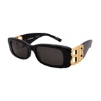 Balenciaga // Unisex // BB0096S 001 Square Sunglasses // Black Gold + Gray