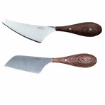 BergHOFF Aaron Probyn 3pc Cheese Knife and Round Bamboo Cutting Board Set