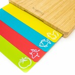 Bamboo 4pc Cutting Board Set // 4 Multi-colored inserts // 16.5"L x 13.4"W x 1.5"H