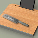 Leo Bamboo Rect Cutting Board & Tablet Stand  // 17.7"L x 15.75"W