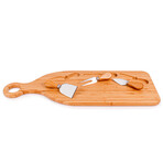 Bamboo 4pc Paddle Cheese Board Set // with 3 Tools // 22"L x 7.9"W x 1"H