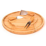 Bamboo 4pc Multi-level Cheese Board Set // with 3 Tools // 13"L x 1.5"W