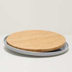 Leo 14.25" Bamboo Cutting Board + Plate