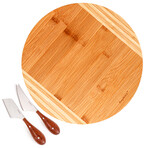 BergHOFF Aaron Probyn 3pc Cheese Knife and Round Bamboo Cutting Board Set