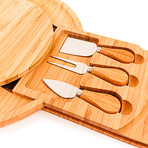 Bamboo 4pc Multi-level Cheese Board Set // with 3 Tools // 13"L x 1.5"W