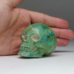 Genuine Polished Chrysocolla Skull Carving from Peru // 0.6 lbs