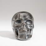 Genuine Polished Silver Sheen Obsidian Skull Carving