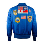 Top Gun® "Official Patches" MA-1 Nylon Bomber // Royal (4XL)