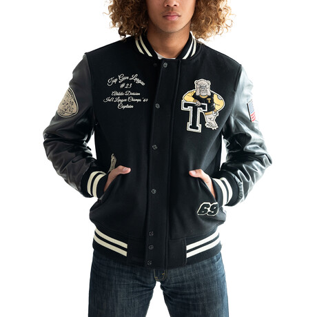 Top Gun® "Bulldog" Varsity Jacket // Black (XS)