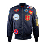 Top Gun® "Official Patches" Ma-1 Nylon Bomber // Navy (M)