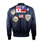 Top Gun® "Official Patches" Ma-1 Nylon Bomber // Navy (M)