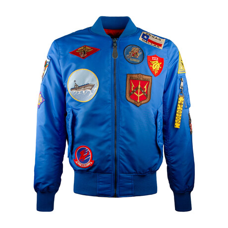 Top Gun® "Official Patches" MA-1 Nylon Bomber // Royal (XS)