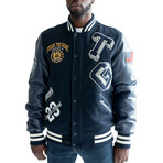 Top Gun® "Bear Goat" Varsity Jacket // Navy (L)