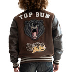 Top Gun® "Bears" Varsity Jacket // Brown (S)