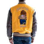 Top Gun® "Bear Goat" Varsity Jacket // Mustard (XS)