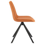 Vind Swivel Side Chair in Cognac with Black Legs 