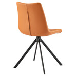 Vind Swivel Side Chair in Cognac with Black Legs 