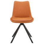 Vind Swivel Side Chair in Cognac with Black Legs 