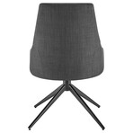 Signa Swivel Side Chair in Charcoal Fabric with Black Steel Base 