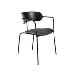 Paris Stacking Armchair in Black with Black Legs // Set of 4